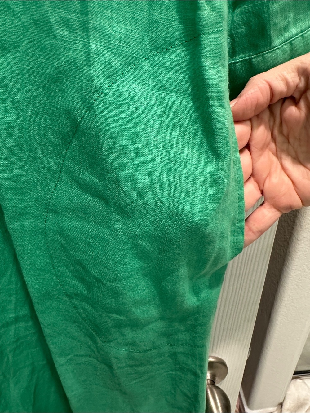 J. Jill Emerald Green Linen Shirt - Picture 3 of 4